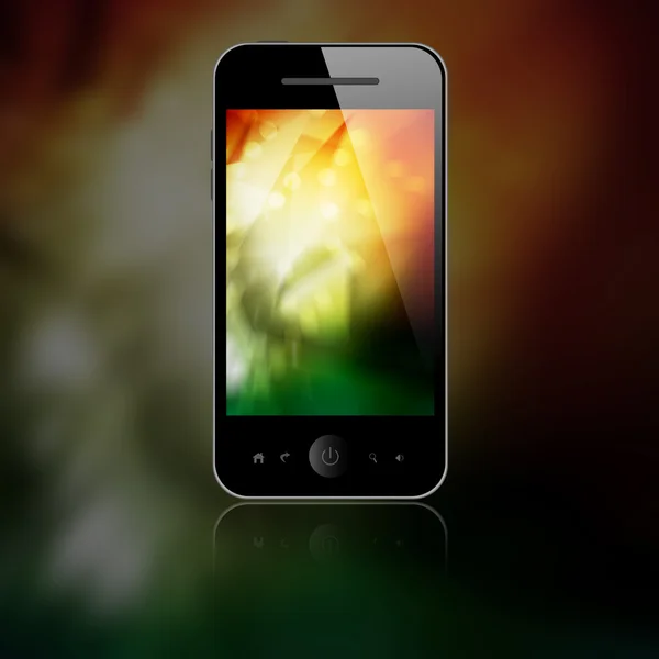 Telefon mit grün-orangefarbenem Bildschirm — Stockfoto