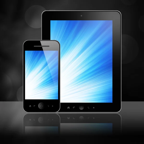 Pc tablet e telefono cellulare — Foto Stock