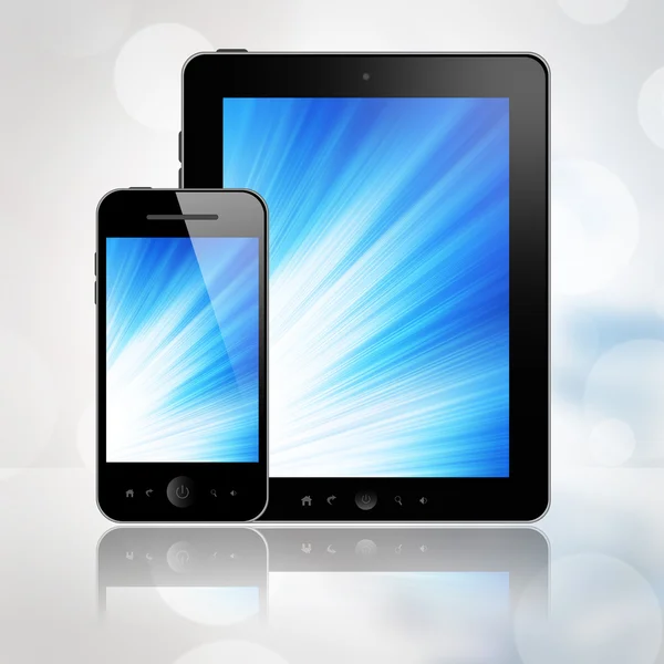 Tablet PC und Handy — Stockfoto