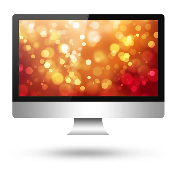 Computer with orange screen — Stock Photo, Image