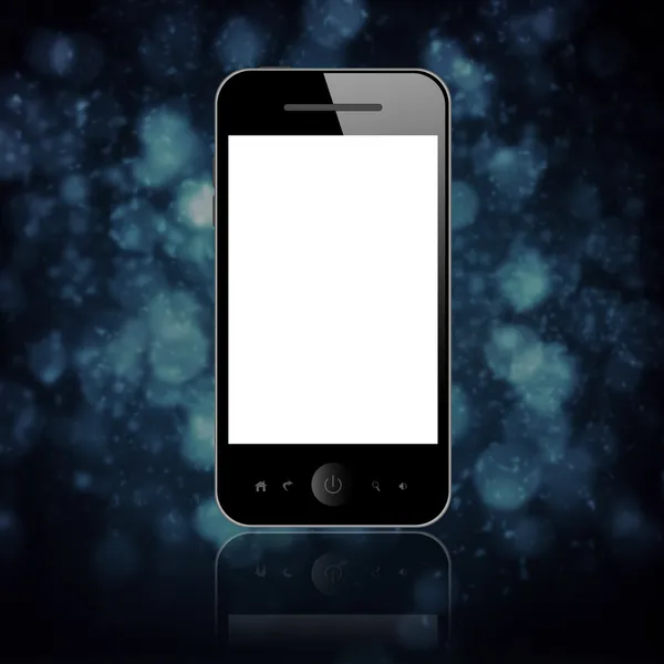 Mobiele telefoon op blauw — Stockfoto