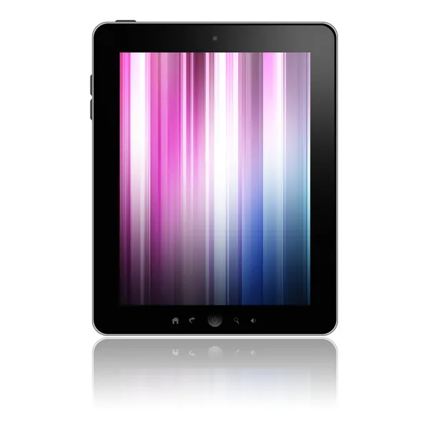 Počítač tablet pc s růžovými obrazovka — Stock fotografie