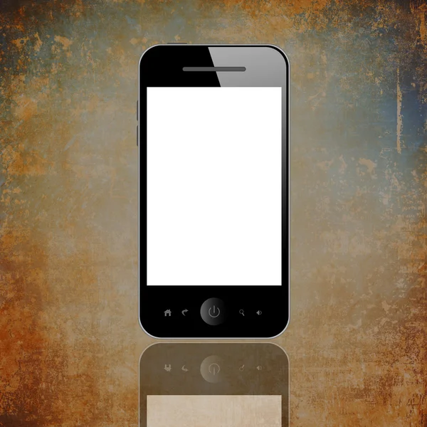 Telefon komórkowy na brązowy — Zdjęcie stockowe