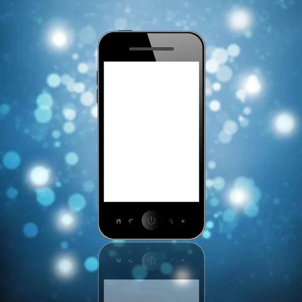 Mobile phone on blue — Stock Photo, Image