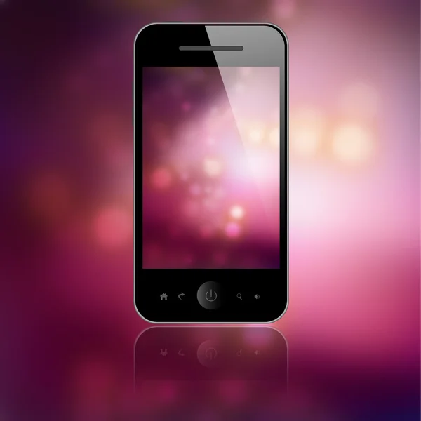Телефон с фиолетовым экраном — стоковое фото