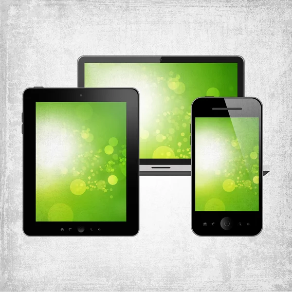 Tablet pc, mobile phone and notebook — Stock Photo, Image