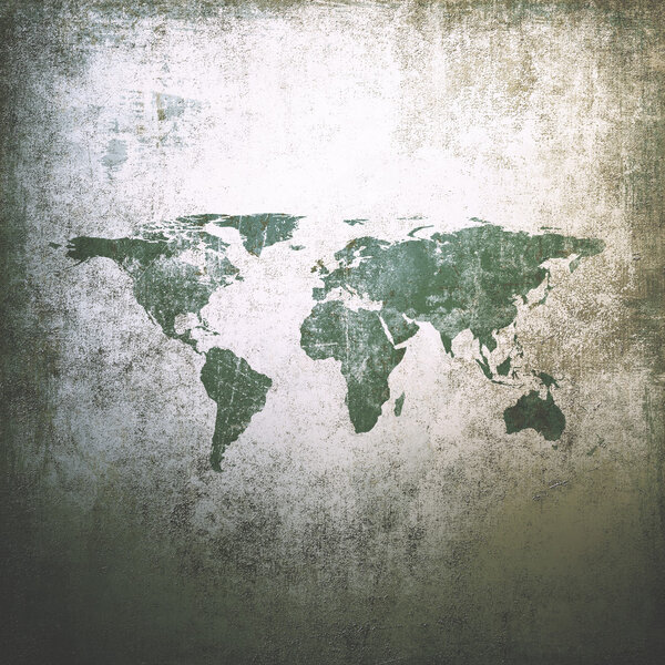 Grunge background, earth map
