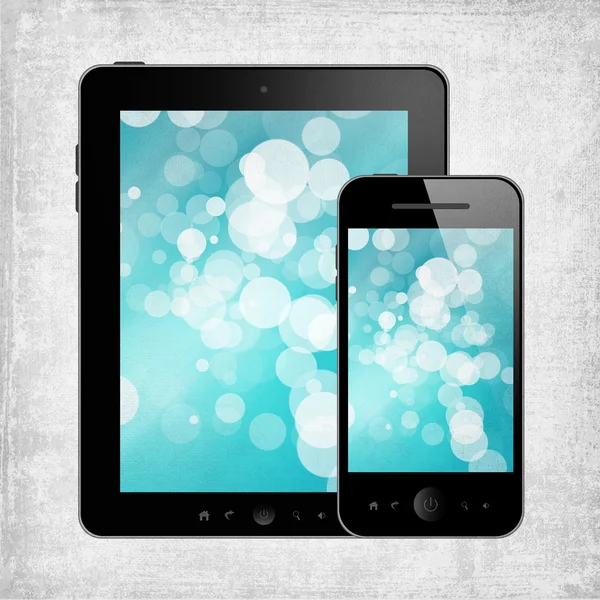 Tablet en mobiele telefoon — Stockfoto