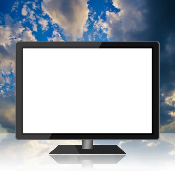 Компьютер с белым экраном — стоковое фото