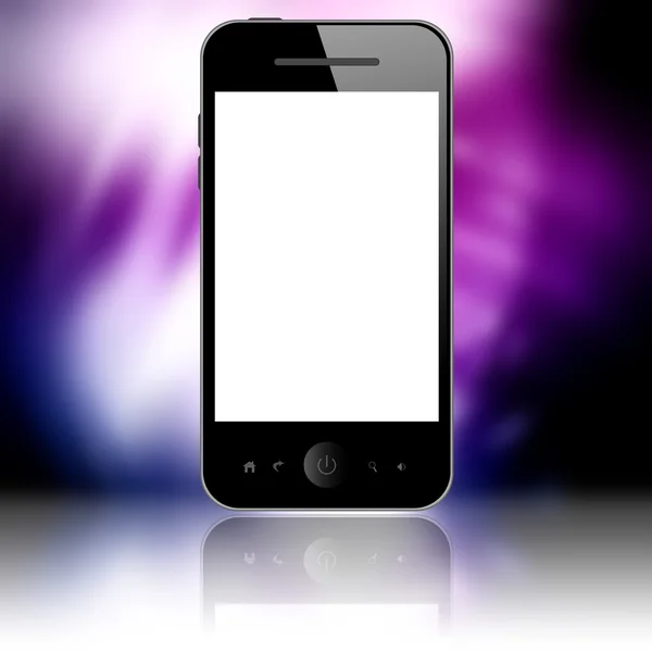Mobiele telefoon op violet — Stockfoto
