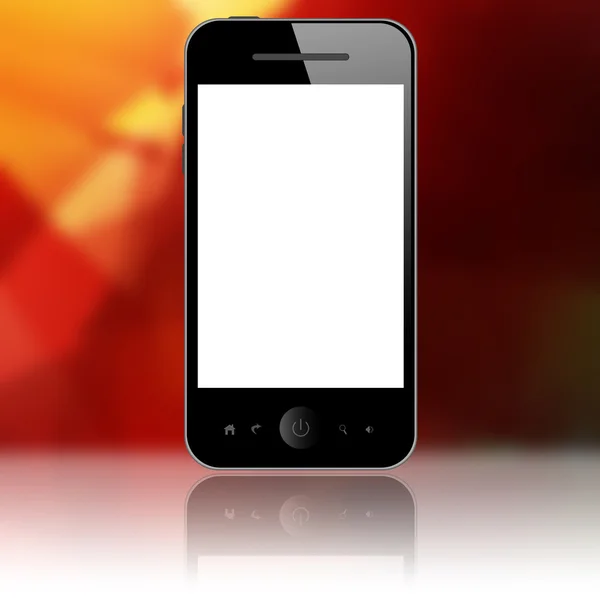 Мобильный телефон на красном — стоковое фото