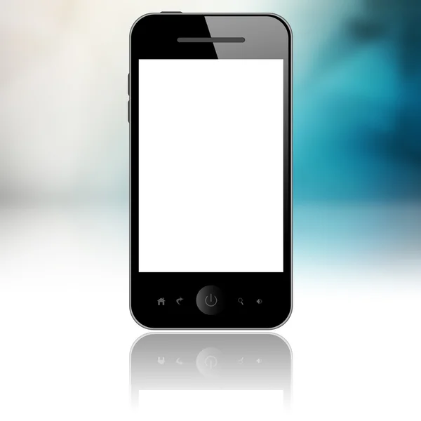 Mobile phone on blue — Stock Photo, Image