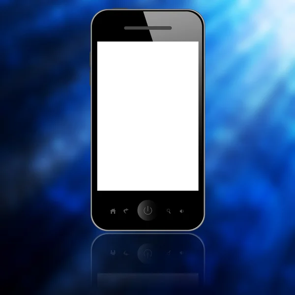 Mobile phone on blue — Stock Photo, Image