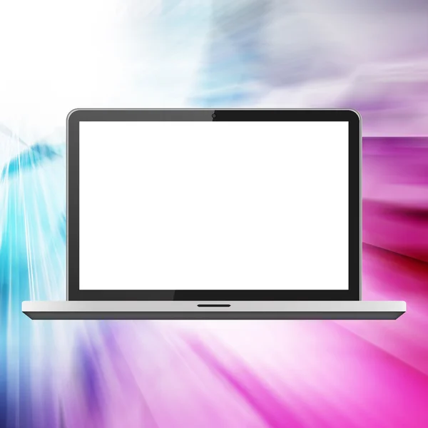 Laptop med vit skärm — Stockfoto