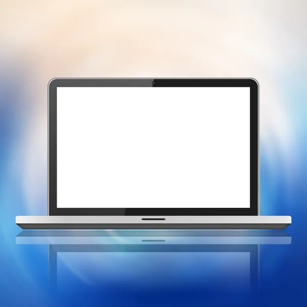 Laptop with white screen — Stock Photo, Image