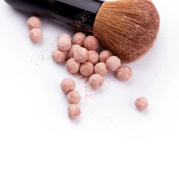 Powder ball with brush — Stock Photo, Image