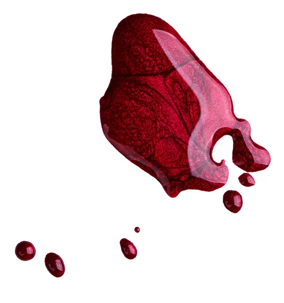 Manchas de esmalte de uñas rojo — Foto de Stock