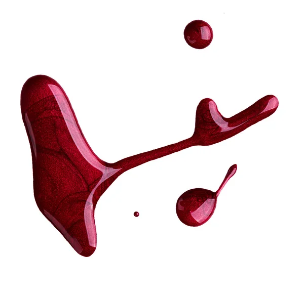 Manchas de esmalte de uñas rojo — Foto de Stock