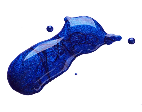 蓝色指甲油的污点 — 图库照片