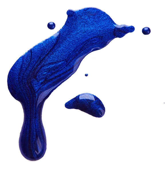 Manchas de esmalte de uñas azul — Foto de Stock
