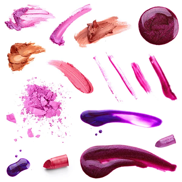 Eye shadow, nail polish and lipstick — Stock Photo, Image