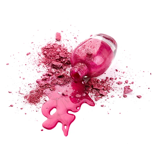 Roze nagellak met oogschaduw — Stockfoto