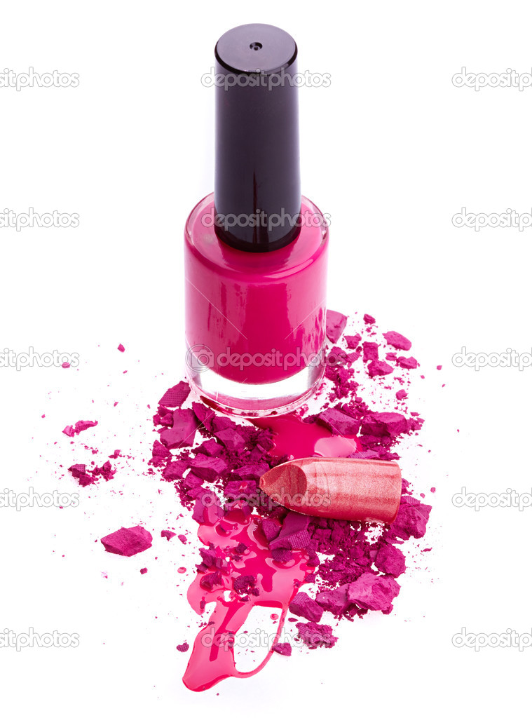 Eye shadow, nail polish and lipstick