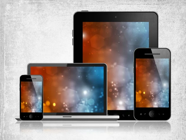 Tablet pc, laptop and mobile phones — Stock Photo, Image