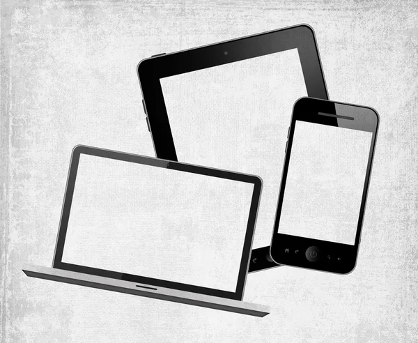 Tablet pc, laptop e telefono cellulare — Foto Stock