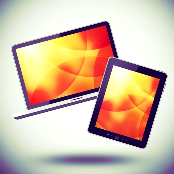 Tablet PC e laptop — Foto Stock