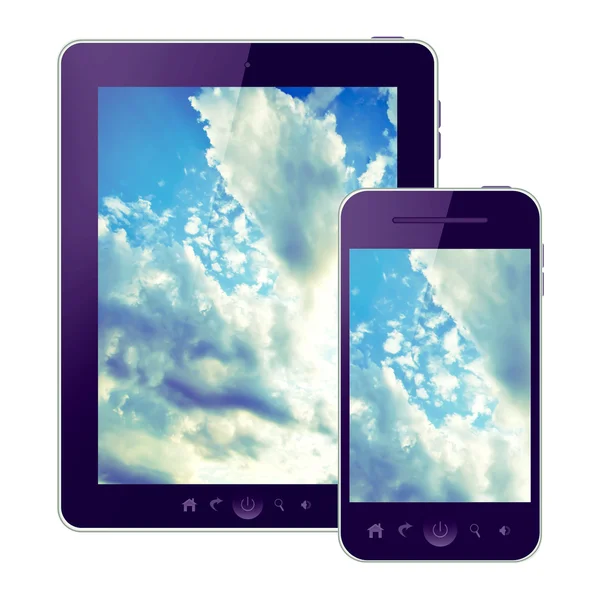 Tablet PC und Handy — Stockfoto