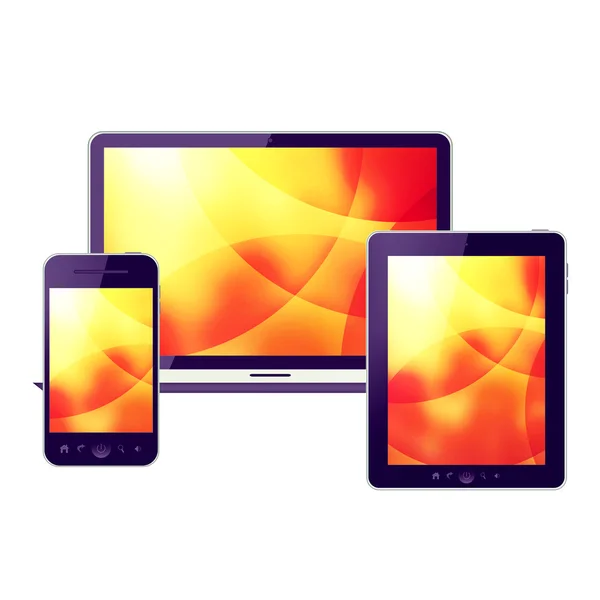 Tablet pc, hd-tv och mobiltelefon — Stockfoto