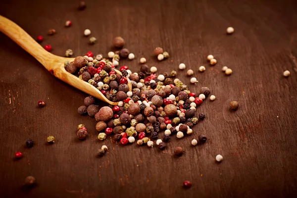 Pepper on spoon — Stock Photo, Image