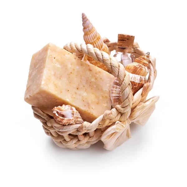 Seashells and soap — Stock Photo, Image