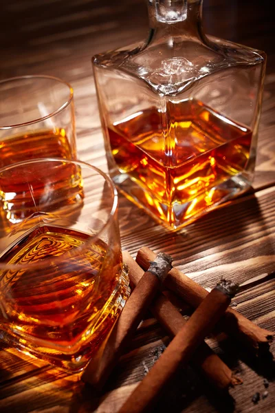 Cognac with cigars — Stock Photo, Image