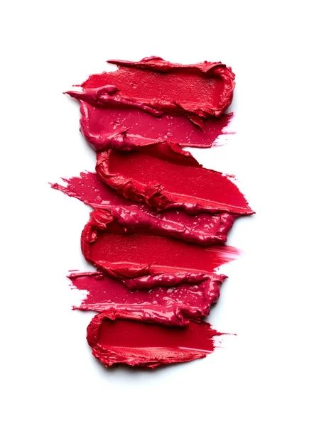 Monsters Van Rode Lippenstift Geïsoleerd Witte Achtergrond — Stockfoto