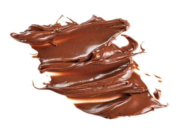 Verschmutzte Nutella Isoliert Auf Weißem Hintergrund — Stockfoto