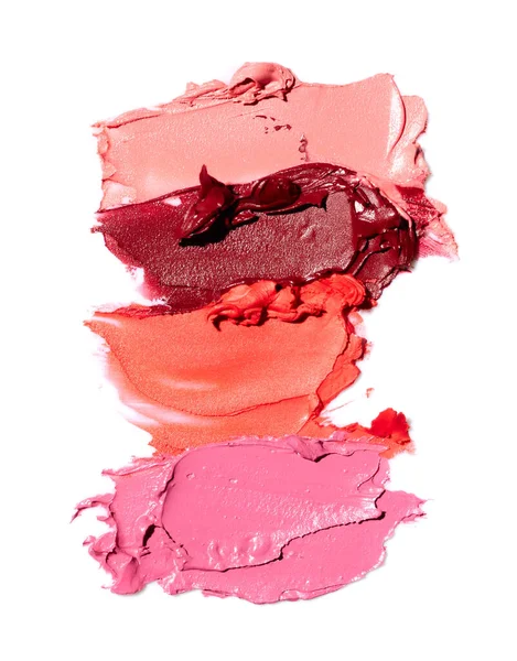 Few Lipsticks Smears Isolated White Background — Stock Photo, Image