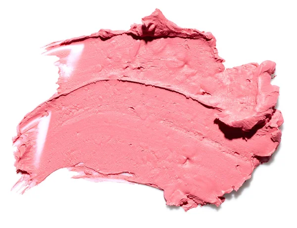 Roze Lippenstift Uitstrijkje Geïsoleerd Witte Achtergrond — Stockfoto