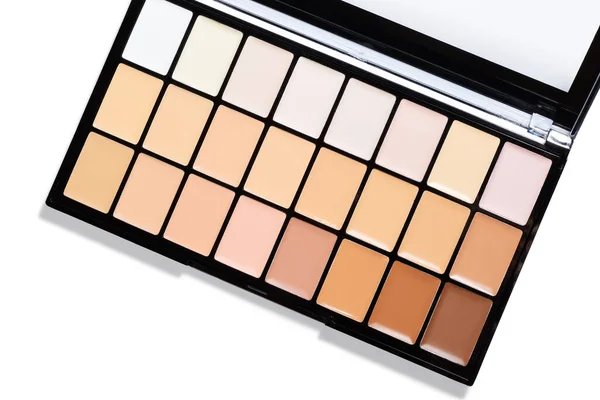 Make Foundation Palette Auf Weißem Hintergrund — Stockfoto