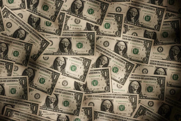 Retro Vintage Background Many One Dollar Notes — Stock Photo, Image