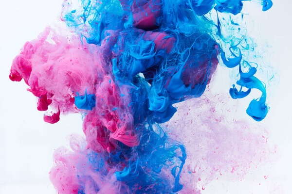 Abstract paint splash background. Mixed ink in water