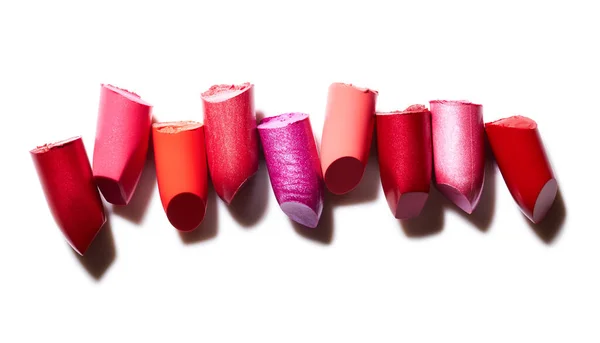 Lipsticks Close Isolated White Background — Stock Photo, Image