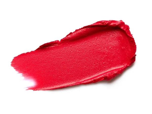 Rossetto Rosso Striscia Isolato Sfondo Bianco — Foto Stock