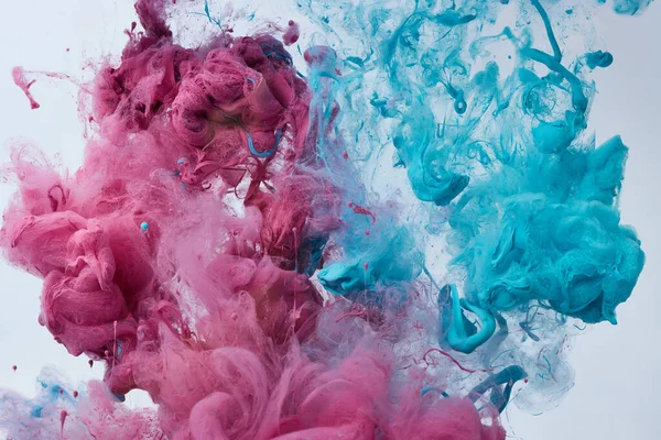 Синие Розовые Капли Чернил Абстрактный Фон — стоковое фото