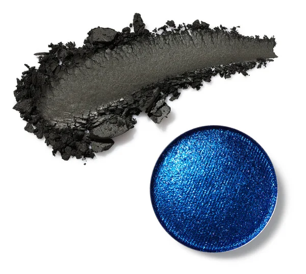 Blue Eye Shadow Smear Refill Pan Isolated White Background — Stockfoto