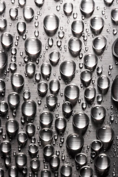 Abstract Background Drops Water Metallic Flat Surface — Stock Fotó