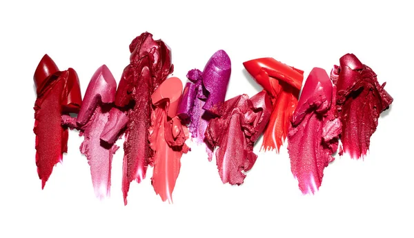 Lipsticks Smears Isolated White Background — Stock Photo, Image