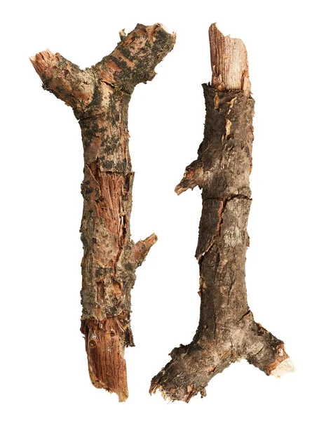Tree Pinnar Isolerade Vit Bakgrund — Stockfoto