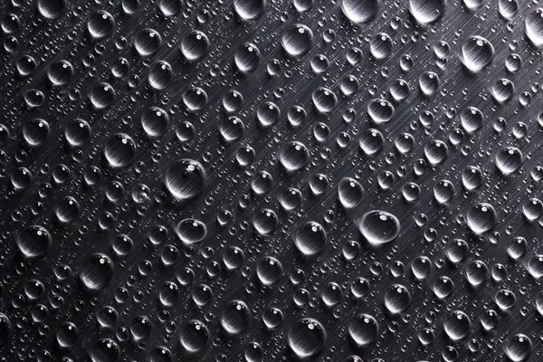 Абстрактний Фон Краплями Води Залізній Поверхні Дощі Сірій Плоскій Текстурі — стокове фото
